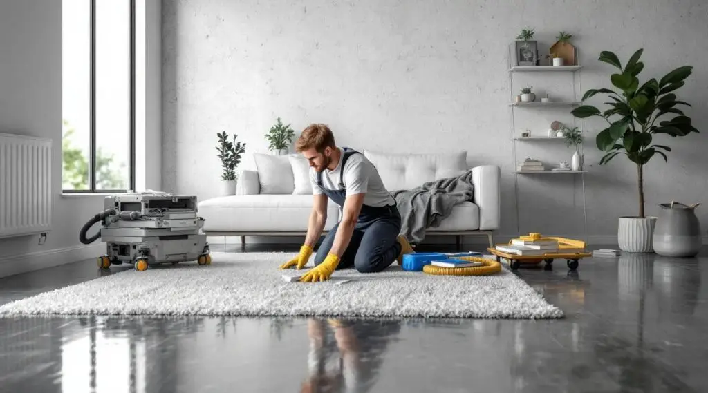 Professional restoration crew extracting flood water from a Las Vegas home.