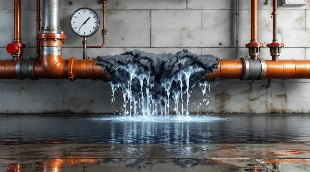 Professional restoration crew using industrial water extractors in a flooded Las Vegas office lobby after a pipe burst.