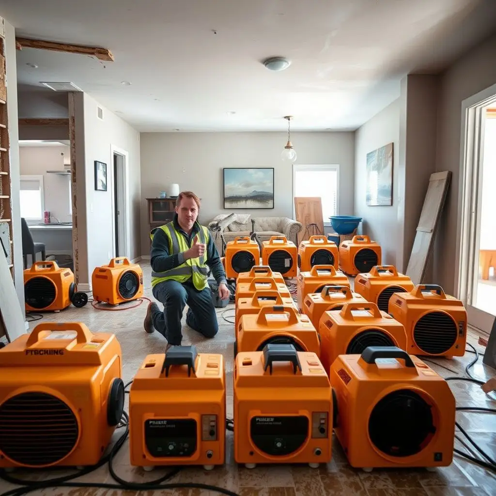 A technician using a thermal imaging camera to detect hidden moisture behind a Blue Diamond home's drywall.